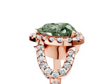 Rose gold Fancy Green Heart Cut Cut Diamond Halo Engagement Ring with Open Split Pavé Band_5