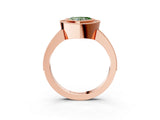 Rose gold Fancy Green Heart Cut-Cut Diamond Halo Engagement Ring with Pave Band and Prong Setting_3