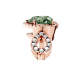 Rose gold Fancy Green Heart Cut Cut Halo Diamond Infinity Band with Four-Prong Setting_5