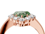 Rose gold Fancy Green Heart Cut Cut Halo Diamond Pavé Engagement Ring with Milgrain Detailing_4