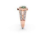 Rose gold Fancy Green Heart Cut Cut Halo Split Shank Prong Set Ring_2