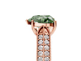 Rose gold Fancy Green Heart Cut Cut Pave Split Shank Engagement Ring with Four-Prong Setting_5