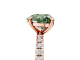 Rose gold Fancy Green Heart Cut Diamond Brilliant Solitaire Ring with Pavé Band and Four-Prong Setting_17