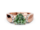Rose gold Fancy Green Heart Cut Diamond Channel Set Solitaire Ring with Four-Prong Setting_12