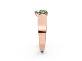 Rose gold Fancy Green Heart Cut Diamond Channel Set Solitaire Ring with Four-Prong Setting_14