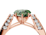 Rose gold Fancy Green Heart Cut Diamond Channel Set Solitaire Ring with Four-Prong Setting_16