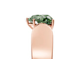 Rose gold Fancy Green Heart Cut Diamond Channel Set Solitaire Ring with Four-Prong Setting_17