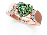 Rose gold Fancy Green Heart Cut Diamond Channel Set Solitaire Ring with Four-Prong Setting_25