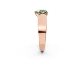 Rose gold Fancy Green Heart Cut Diamond Channel Set Solitaire Ring with Four-Prong Setting_26