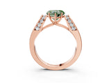 Rose gold Fancy Green Heart Cut Diamond Channel Set Solitaire Ring with Four-Prong Setting_27