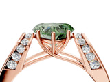 Rose gold Fancy Green Heart Cut Diamond Channel Set Solitaire Ring with Four-Prong Setting_28
