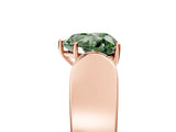 Rose gold Fancy Green Heart Cut Diamond Channel Set Solitaire Ring with Four-Prong Setting_29