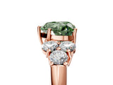 Rose gold Fancy Green Heart  Cut Diamond Cluster Ring with Round Accent Stones and Prong Setting on a Classic Band_39