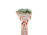 Rose gold Fancy Green Heart  Cut Diamond Engagement Ring with Bezel Set Round Side Stones and Prong Setting_33