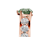 Rose gold Fancy Green Heart  Cut Diamond Engagement Ring with Pavé Band and Four-Prong Setting_8