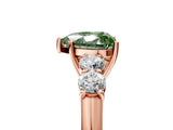 Rose gold Fancy Green Heart  Cut Diamond Five-Stone Prong Set White Gold Ring_34