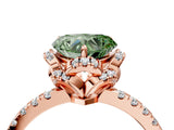 Rose gold Fancy Green Heart Cut Diamond Halo Pave Band with Four-Prong Setting_7