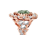 Rose gold Fancy Green Heart Cut Diamond Halo Ring with Pavé Band and Four-Prong Setting_22