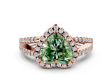 Rose gold Fancy Green Heart Cut Diamond Halo Split Shank Engagement Ring_39