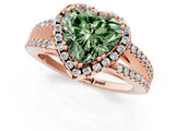 Rose gold Fancy Green Heart Cut Diamond Halo Split Shank Engagement Ring_40