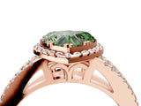 Rose gold Fancy Green Heart Cut Diamond Halo Split Shank Engagement Ring_43