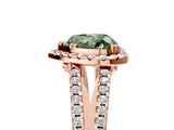 Rose gold Fancy Green Heart Cut Diamond Halo Split Shank Engagement Ring_44