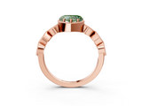 Rose gold Fancy Green Heart  Cut Diamond Milgrain Marquise Band with Prong Setting_6