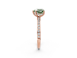 Rose gold Fancy Green Heart  Cut Diamond Pavé Band Ring with Four-Prong Setting_2