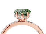 Rose gold Fancy Green Heart  Cut Diamond Pavé Band Ring with Four-Prong Setting_4
