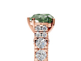 Rose gold Fancy Green Heart  Cut Diamond Pavé Band Solitaire with Four-Prong Setting_20