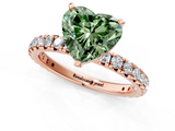 Rose gold Fancy Green Heart  Cut Diamond Pavé Band with Four-Prong Setting_1