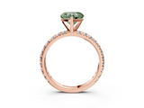 Rose gold Fancy Green Heart  Cut Diamond Pavé Band with Four-Prong Setting_3