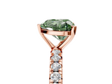 Rose gold Fancy Green Heart  Cut Diamond Pavé Band with Four-Prong Setting_5