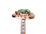 Rose gold Fancy Green Heart Cut Diamond Pavé Halo Ring with Four-Prong Setting_22