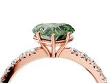Rose gold Fancy Green Heart Cut Diamond Pavé Solitaire Engagement Ring with Four-Prong Setting_21
