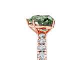 Rose gold Fancy Green Heart Cut Diamond Pavé Solitaire Engagement Ring with Four-Prong Setting_22