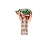Rose gold Fancy Green Heart  Cut Diamond Pave Band with Four-Prong Setting_5