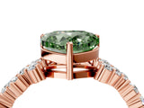 Rose gold Fancy Green Heart Cut Diamond Scattered Round Accent Ring with Prong Setting_16