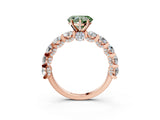 Rose gold Fancy Green Heart Cut Diamond Side Stone Engagement Ring with Four-Prong Setting_27