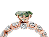 Rose gold Fancy Green Heart Cut Diamond Side Stone Engagement Ring with Four-Prong Setting_28