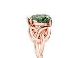 Rose gold Fancy Green Heart Cut Diamond Solitaire Celtic Knot Ring with Four-Prong Setting_42