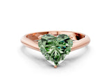 Rose gold Fancy Green Heart Cut Diamond Solitaire Engagement Ring with Cathedral Setting and Four-Prong Mount_17