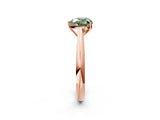 Rose gold Fancy Green Heart Cut Diamond Solitaire Engagement Ring with Cathedral Setting and Four-Prong Mount_19