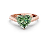 Rose gold Fancy Green Heart Cut Diamond Solitaire Engagement Ring with Cathedral Setting and Four-Prong Mount_30