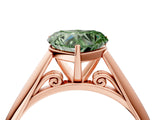 Rose gold Fancy Green Heart Cut Diamond Solitaire Engagement Ring with Cathedral Setting and Four-Prong Mount_34