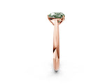 Rose gold Fancy Green Heart Cut Diamond Solitaire Engagement Ring with Cathedral Setting and Four-Prong Mount_92