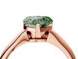 Rose gold Fancy Green Heart Cut Diamond Solitaire Engagement Ring with Classic Band and Four-Prong Setting_40