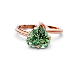 Rose gold Fancy Green Heart Cut Diamond Solitaire Engagement Ring with Four-Prong Setting and Classic Band_20