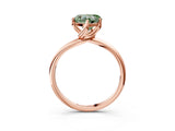 Rose gold Fancy Green Heart Cut Diamond Solitaire Engagement Ring with Four-Prong Setting and Classic Band_23