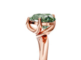 Rose gold Fancy Green Heart Cut Diamond Solitaire Engagement Ring with Four-Prong Setting and Classic Band_25